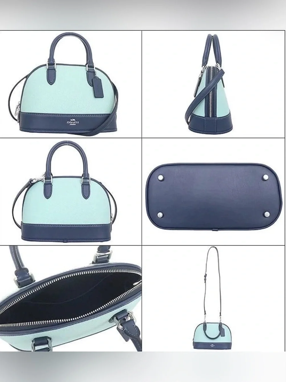 NWT COACH Sabrina Satchel Bag in Colorblock light blue / deep blue